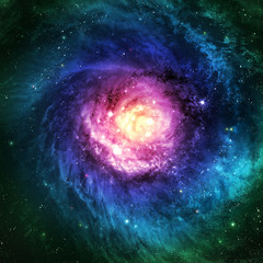 Incredibly beautiful spiral galaxy somewhere in deep space