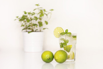 Mojito mit Minze und Limette