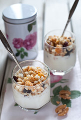 Gluten free muesli with natural yogurt