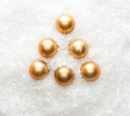 Christmas balls in the snow