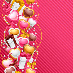 Valentine's Day vector background. Gift card and flyer.