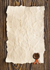 old paper with a wax seal