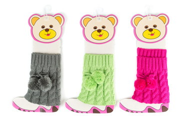 colored knitted leggings in the original package