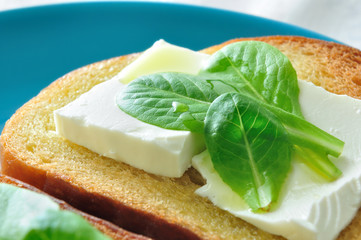 bread and cheese herbs and olive oil