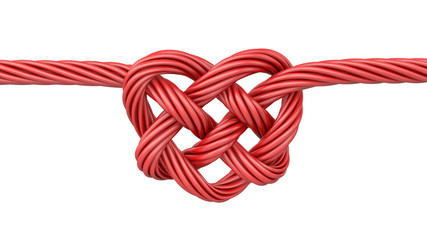 Fototapeta premium Red heart shaped knot