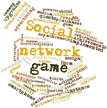 Word cloud for Social network game
