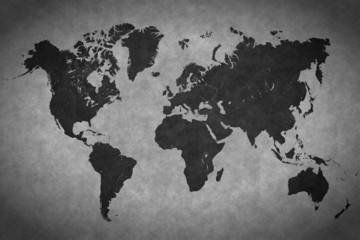 Fototapeta na wymiar Mapa świata na szarym tle