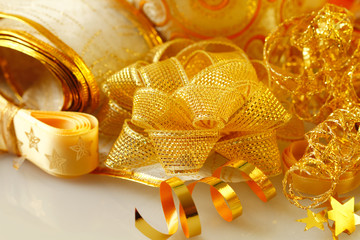 Golden Christmas ribbons