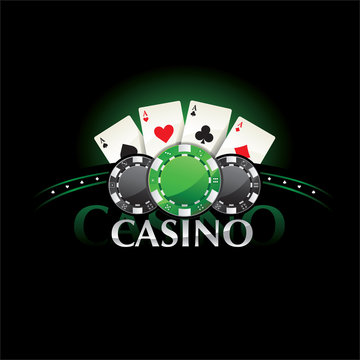 Casino element Poker cards and chips