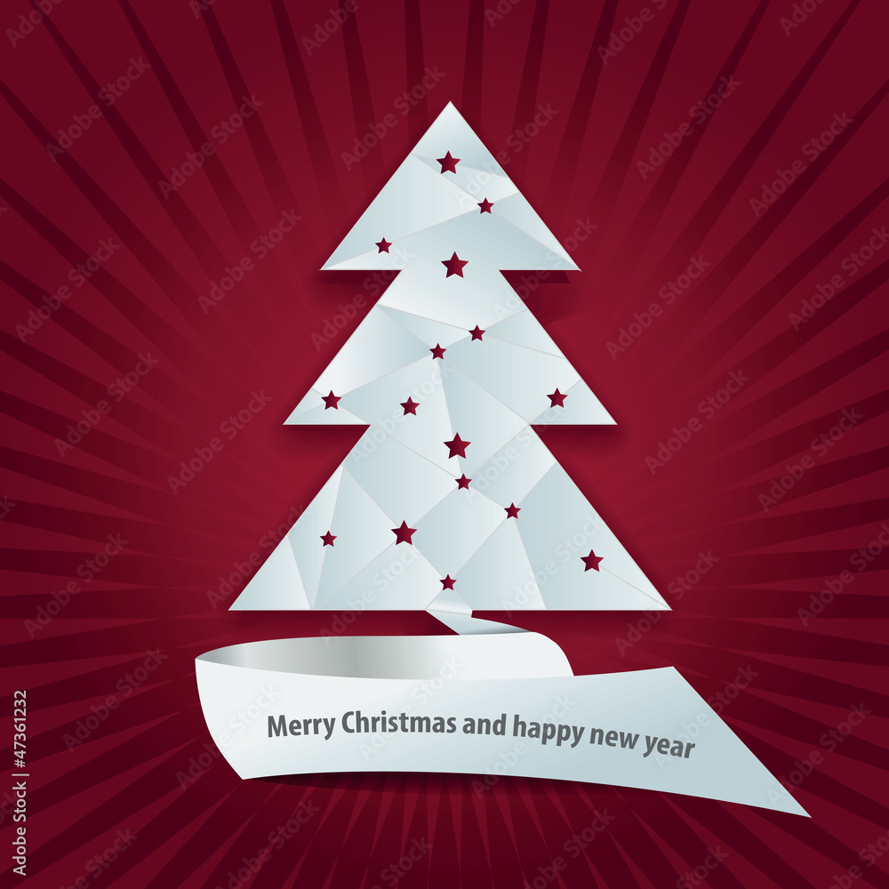 Poster vector abstract background with christmas tree