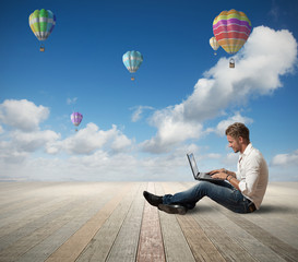 Businessman and laptop