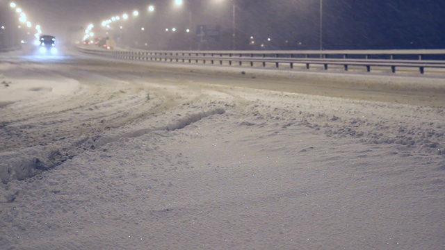 Winter highway. Snow 