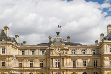 Facade of the Luxembourg Palace (Palais de Luxembourg) in Paris,