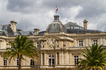 Facade of the Luxembourg Palace (Palais de Luxembourg) in Paris,