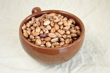 Pinto beans in ceramic bowl