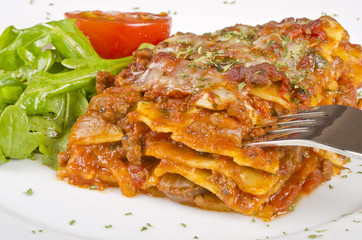 Meat Lasagna Closeup