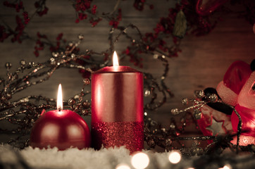 Two candles Christmas decoration