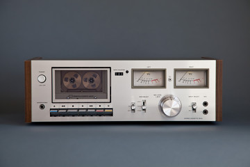 Stereo Cassette Tape Deck Analog Vintage - obrazy, fototapety, plakaty