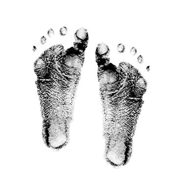 baby feet ink prints 