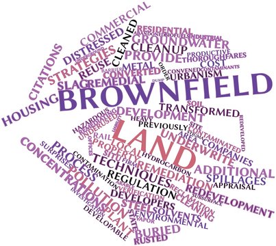 Word cloud for Brownfield land
