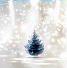 Christmas Stage Spotlight with good-looking Christmas tree