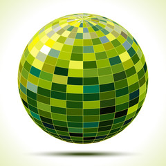 abstract 3d green sphere, vector illustration