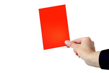 Hand showing red card - 47374028