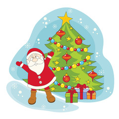 Santa greeting you a Merry Christmas.