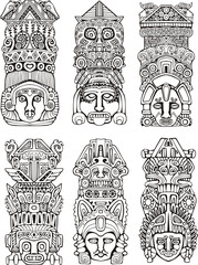Aztec totem poles