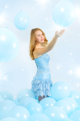 Girl with balloons