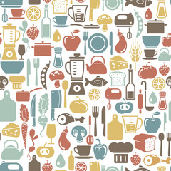 seamless pattern with cooking icons