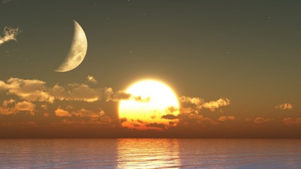 Sunset moon - 47384054