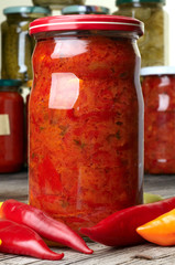 Ajvar, delicious product of roasted red pepper