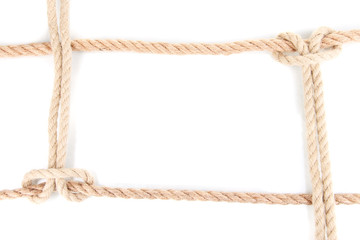 Frame composed of rope isolated on white