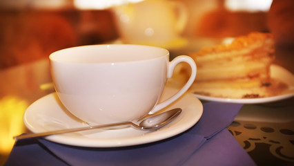 Cup of tea in cafe