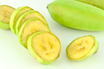 Green banana isolated