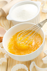 Whisking eggs