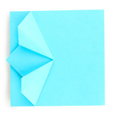 Blue sticky notes isolated on white