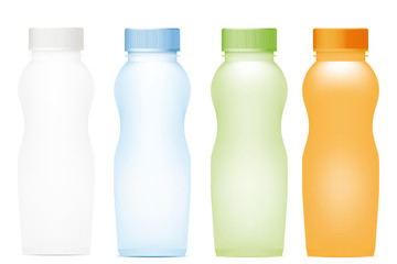 Set of plastic bottles