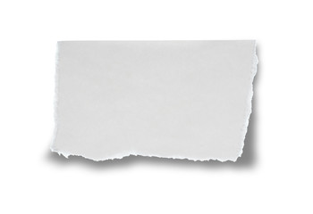 Ripped white paper note