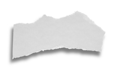 Ripped white paper note