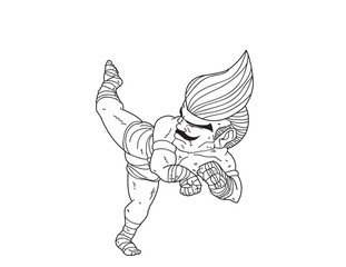 Muay Thai Boran : character cartoon 5 ( Jarakhe Fad Hang)