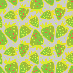 green strawberries pattern