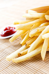 Fries close up and sauce