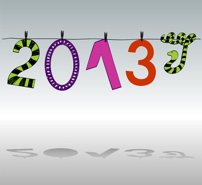 New Year's background with snakes . 2013 year