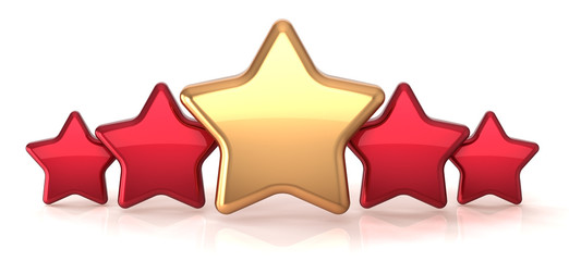 Fototapeta premium Gold star leadership inside red stars success individuality