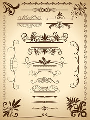 Vintage calligraphic vector design elements