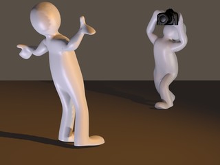 3d men and optic.Foto.