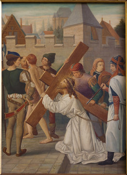 Brussels -  Jesus Carries His Cross.