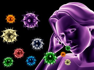 Human virus infection medical symbol